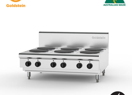 Goldstein PEB6S‑X Electric Cooktop, 6 Solid Plates