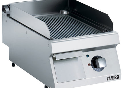 Zanussi  Evo700 400Mm Electric Fry Top Ribbed Brushed Chrome Plate 372332