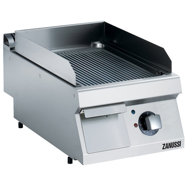 Zanussi  Evo700 400Mm Electric Fry Top Ribbed Brushed Chrome Plate 372332