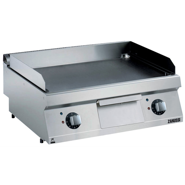 Zanussi  Evo700 800Mm Electric Fry Top Smooth Brushed Chrome Plate 372340