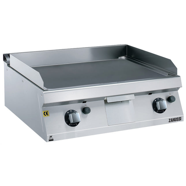 Zanussi  Evo700 800Mm Gas Fry Top Smooth Brushed Chrome Plate 372330