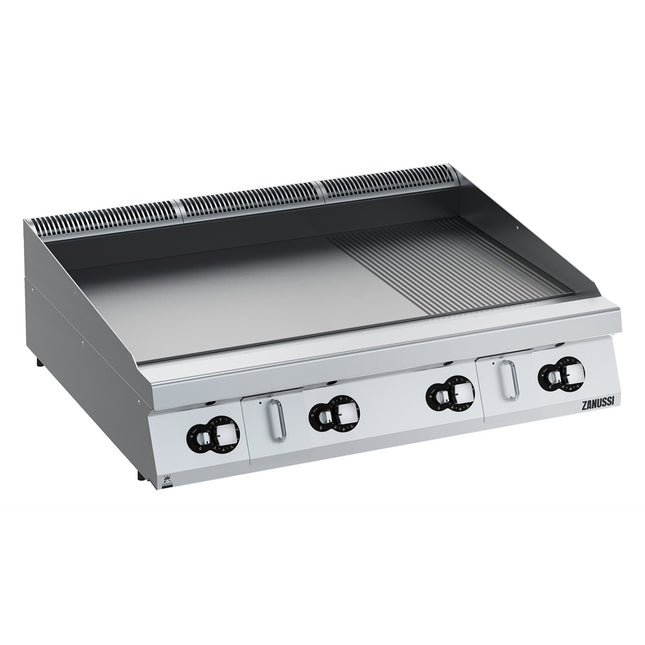 Zanussi  Evo900 1200Mm Gas Fry Top Hp Smooth And Ribbed Scratch Resistant Chromium Plate 392407