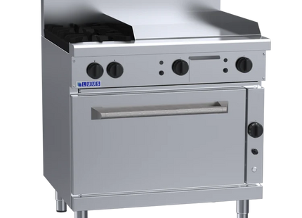Luus Professional RF-2B6P 900mm Gas 2 Burner 600mm Griddle Range & Convection Oven