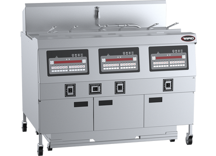 Rapid Electric Fryers - Three Pan Six Basket Electric Fryer