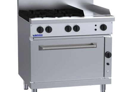 Luus Professional RF-4B3P 900mm Gas 4 Burner 300mm Griddle Range & Convection Oven