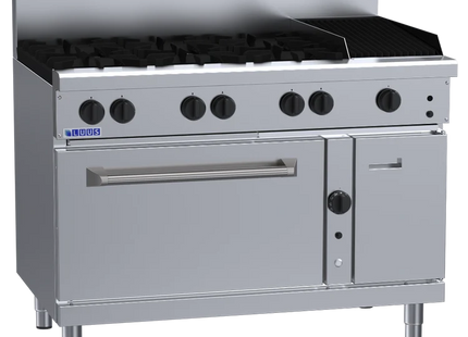 Luus Professional 1200mm Gas 6 Burner 300mm Chargrill Range & Convection Oven