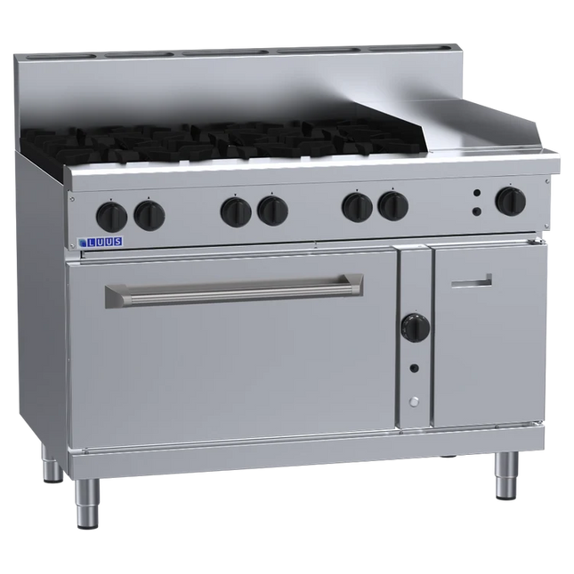 Luus Professional RF-6B3P 1200mm Gas 6 Burner 300mm Griddle Range & Convection Oven