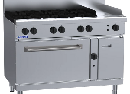 Luus Professional RS-6B3P 1200mm Gas 6 Burner 300mm Griddle Range & Static Oven