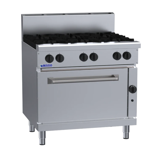 Luus Professional RS-6B 900mm Commercial 6 Burner Range with Static Oven