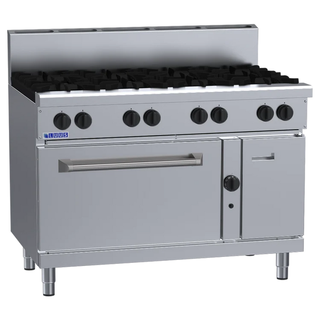 Luus Professional RS-8B 1200mm Commercial 8-Burner Range with Static Oven