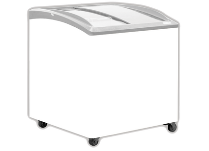 Exquisite Curved Glass Display Chest Freezers with 3 Baskets with LED
