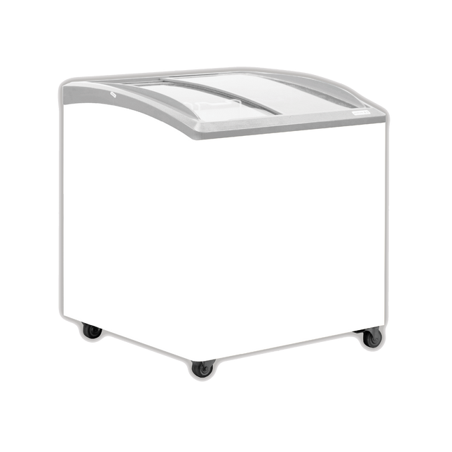 Exquisite Curved Glass Display Chest Freezers with 3 Baskets with LED
