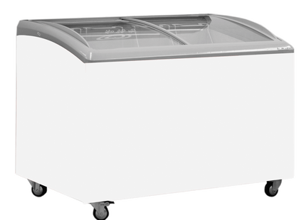 Exquisite SD400 Curved Glass Display Chest Freezers with Baskets