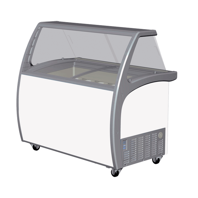 Exquisite SD415S2 Nine Tubs Ice Cream Scooping Freezers with Scoop Washer and Bottom Storage Door