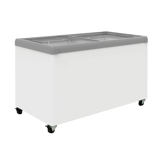 Exquisite SD450 Flat Glass Display Chest Freezers with Baskets