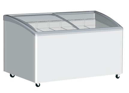 Exquisite SD575K Curved Glass Display Chest Freezers with Baskets