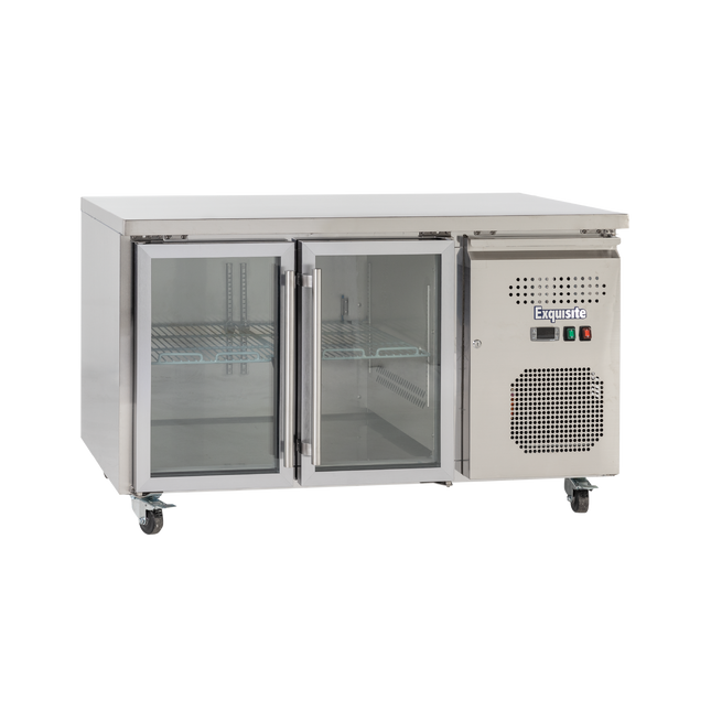 Exquisite SSC260G Two Glass Doors Underbench Storage Refrigerators Slimline