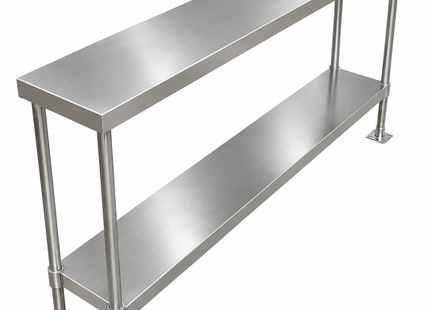 Stainless Steel Double-Tier Workbench Overshelf