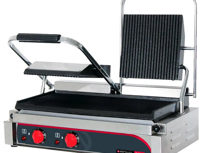 Anvil TSS3000 Panini Press Double Ribbed Top Flat Bottom