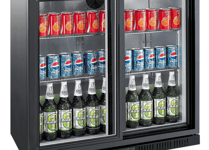 Exquisite UBC210 Two Sliding Doors Backbar Display Refrigerators 835mm Height