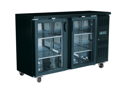 Exquisite Two Glass Doors Underbench Storage Refrigerators 380 Litre