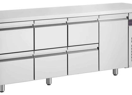 Inomak UBD6000 Under Bar Fridge 1 Door 6 Drawers