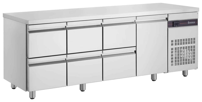 Inomak UBD6000 Under Bar Fridge 1 Door 6 Drawers