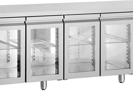 Inomak UBI7224G Undercounter Fridge 4 Door Glass 571L