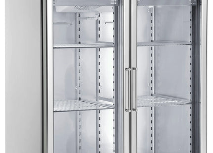 Inomak UFI1140G Double Door Upright Glass Fridge
