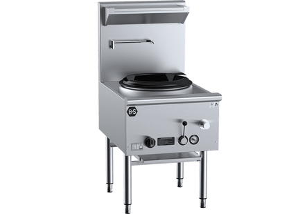 B+S Black Waterless Wok Tables - Single Hole Deluxe Waterless wok Table
