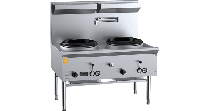K+ Waterless Wok Tables - Two Hole Waterless Wok Table