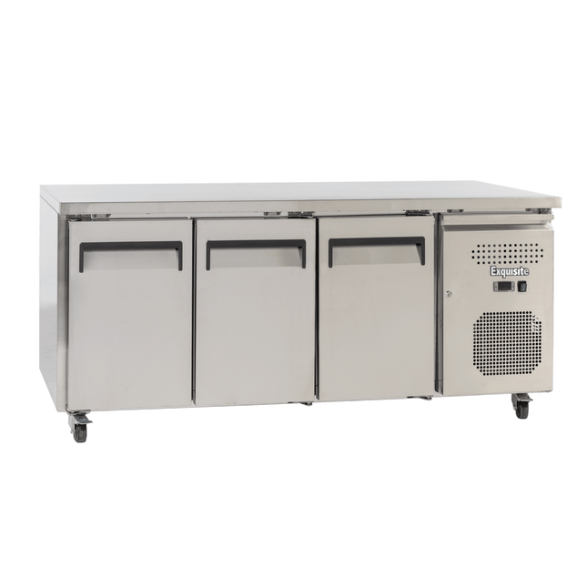 Exquisite SSF400H Three Solid Doors Underbench Storage Freezers Slimline 386 Litre
