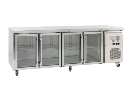 Exquisite USC550G Four Glass Doors Underbench Storage Refrigerators 616 Litre