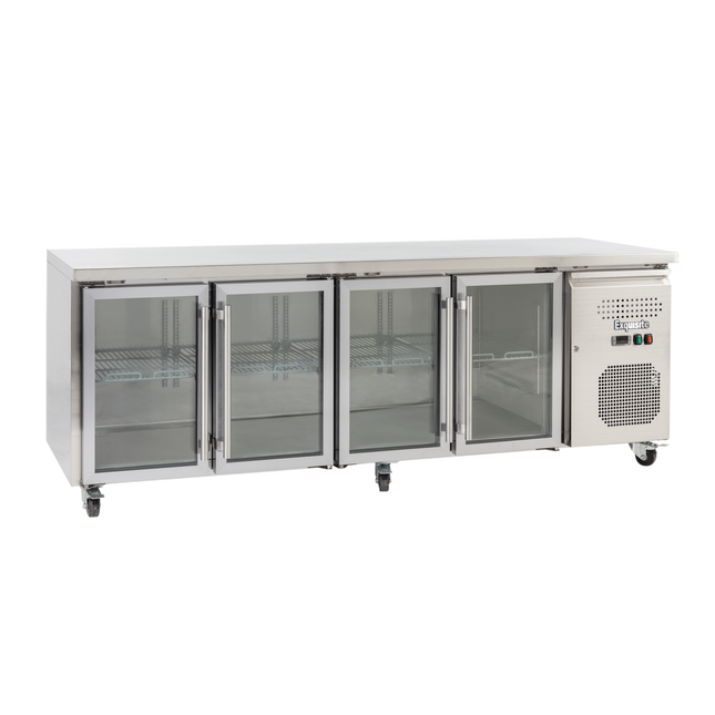 Exquisite SSC550G Four Glass Doors Underbench Storage Refrigerators Slimline 511 Litre