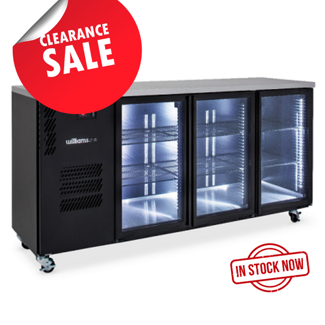 Cameo HC3UGBHC 3-Door Black Undercounter Refrigerator