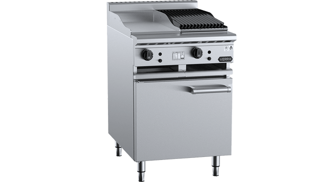 Verro Combination Boiling Tops - Combination 300mm Grill Plate &amp; 300mm Char Broiler Cabinet Mounted