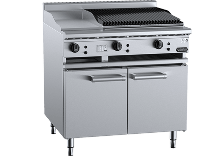 Verro Combination Boiling Tops - Combination 300mm Grill Plate &amp; 600mm Char Broiler Cabinet Mounted