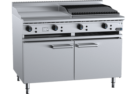Verro Combination Boiling Tops - Combination 600mm Grill Plate &amp; 600mm Char Broiler Cabinet Mounted
