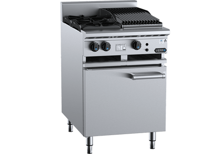 Verro Combination Boiling Tops - Combination Two Open Burners &amp; 300mm Char Broiler Cabinet Mounted