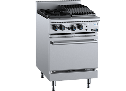 Verro Combination Ovens - Oven with Two Open Burners &amp; 300mm Char Broiler
