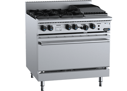 Verro Combination Ovens - Oven with Four Open Burners &amp; 300mm Char Broiler