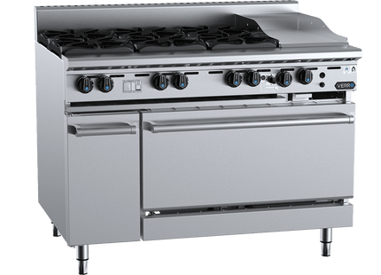 Verro Combination Ovens - Oven with Six Burners &amp; 300mm Grill Plate