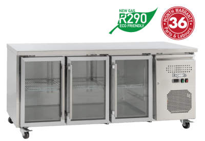 Exquisite Usc400G Three Glass Doors Underbench Storage Refrigerators image 0