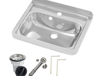 Wall Mounted Hand Basin -  1Tap Hole - Inc Wall Brackets, Overflow Kit & Plug & Waste. 