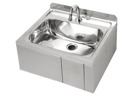 Hands Free Knee Operated Stainless Steel Time Flow Basin -with Thermostatic mixing valve.  