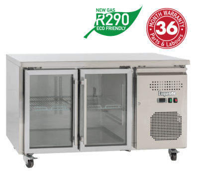 Exquisite Usc260G Two Glass Doors Underbench Storage Refrigerators image 0