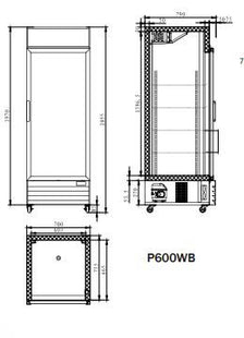 Single Glass Door Mounted Fridge 700 Mm P600Wb image 1