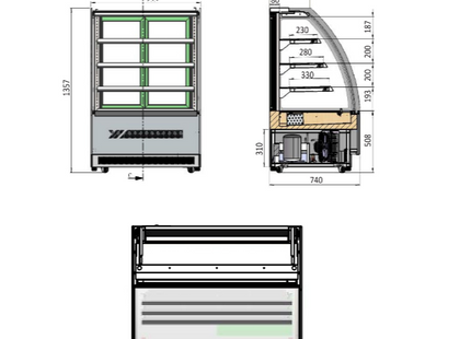 Atosa DF097D 900mm Upright Round Cake Showcase Fridge