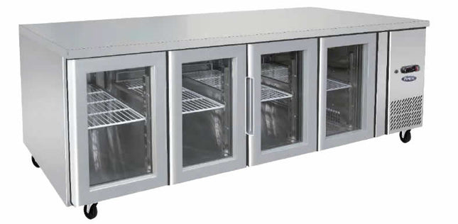 Glass Four Door Cooling Fridge Table 2230 Mm Epf3741