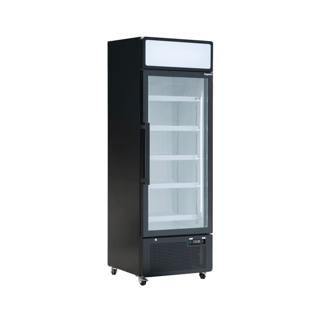 Exquisite DC440PB One Glass Door Upright Display Refrigerators Black 420 Litre - Exquisite - Kitchen Equipment Victoria